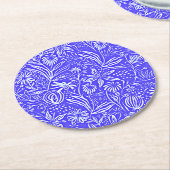 Lieblings-Blumenmuster, Periwinkle Blau, Runder Pappuntersetzer (Angewinkelt)