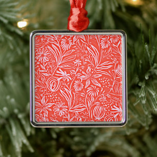 Lieblings-Blumenmuster, rot, Ornament Aus Metall