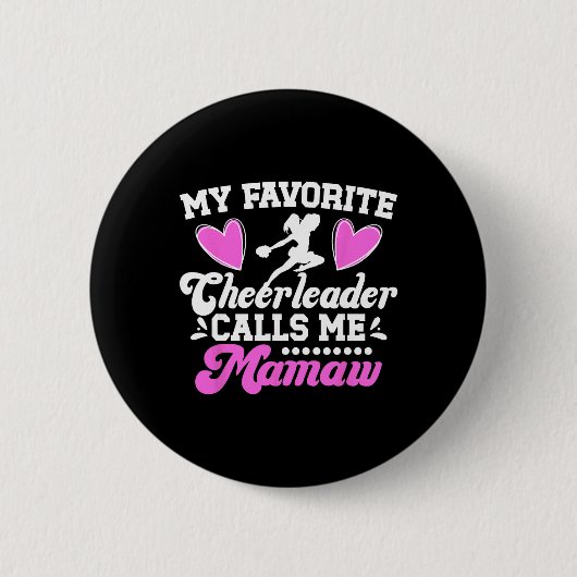 Lieblings-Cheerleaderin nennt mich Mamaw Cheer Mam Button (Vorderseite)