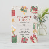 Lieblings-Dinge Freunde Geschenkbörse Feiertag Par Einladung (Stehend Vorderseite)