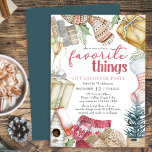 Lieblings-Dinge Gemütliche Weihnachtsgeschenke Exc Einladung<br><div class="desc">Lieblings-Dinge Geschenkartikel tauschen Party, das Sie mit Ihren eigenen Regeln und Anweisungen anpassen können. Wasserfarben-Design mit handgeschriebenem Titel und skandinavischem Brauchtum, gemütliche Pullover-Wettergeschenke. Neutrales Design in bestickten Rot-, Grün- und Goldtönen - perfekt für rustikale Weihnachtsthemen oder Winterferien. Bitte stöbern Sie in meiner Geschenkartikelsammlung nach Alternativen wie zum Beispiel dem weißen...</div>