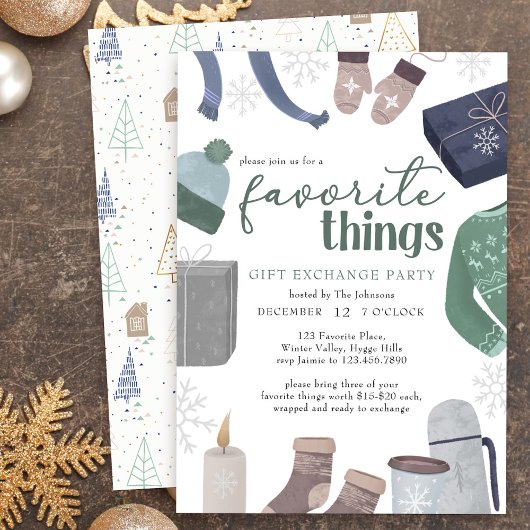 Lieblings-Dinge Gemütliches Winter-Geschenk-Exchan Einladung