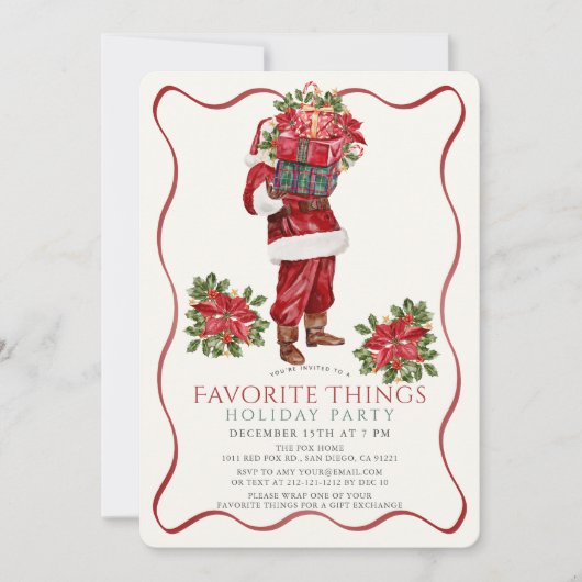 Lieblings-Dinge Weihnachten Weihnachtsfeier Einladung (Vorderseite)