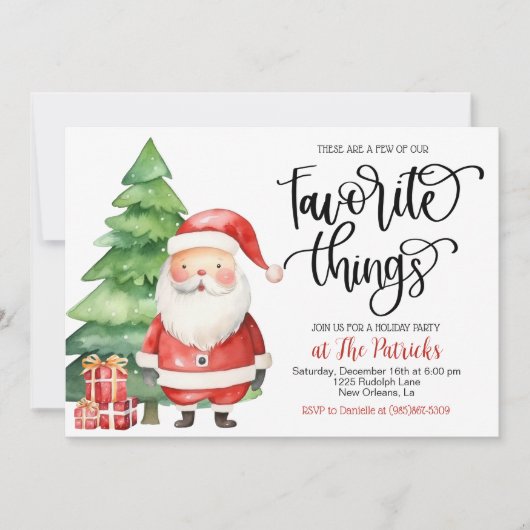 Lieblings-Dinge Weihnachtsfeier Einladung (Vorderseite)