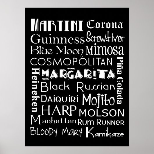 Lieblings-Drinks-Subway-Art-Poster Poster (Vorne)