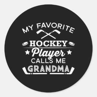 Lieblings-Eishockey-Spieler für Oma Runder Aufkleber