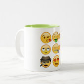 Lieblings-Emoji-Kollektion lustiges Mug-Design Zweifarbige Tasse (Vorderseite Links)