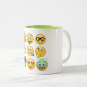 Lieblings-Emoji-Kollektion lustiges Mug-Design Zweifarbige Tasse (VorderseiteRechts)