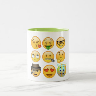 Lieblings-Emoji-Kollektion lustiges Mug-Design Zweifarbige Tasse
