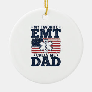 Lieblings-EMT nennt mich Dad Vintage-Patriot-Shirt Keramik Ornament