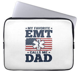 Lieblings-EMT nennt mich Dad Vintage-Patriotisches Laptopschutzhülle