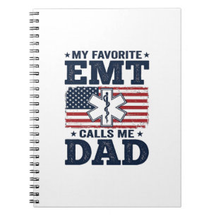 Lieblings-EMT nennt mich Dad Vintage-Patriotisches Notizblock