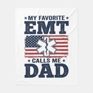 Lieblings-EMT nennt mich Dad Vintage-Patriotismus- Fleecedecke