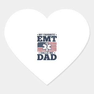 Lieblings-EMT nennt mich Dad Vintage-Patriotismus- Herz-Aufkleber