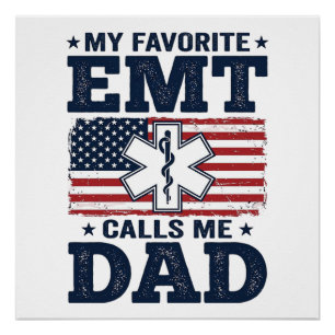 Lieblings-EMT nennt mich Dad Vintage-Patriotismus- Poster