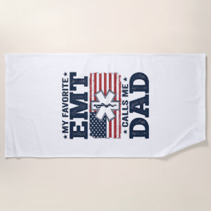 Lieblings-EMT nennt mich Dad Vintage-Patriotismus- Strandtuch