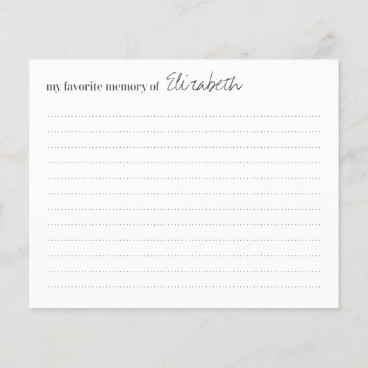 Lieblings-Gedächtnisbeerdigung Moderne Gedächtnisk (Rückseite)