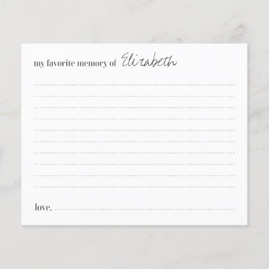 Lieblings-Gedächtnisbeerdigung Moderne Gedächtnisk (Vorderseite)