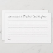 Lieblings-Gedächtnisbeerdigung Moderne Gedächtnisk Briefpapier (Vorne/Hinten)