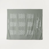 Lieblings-Green Sage-Hochzeitstabelle Wandteppich (Vorderseite (Horizontal))