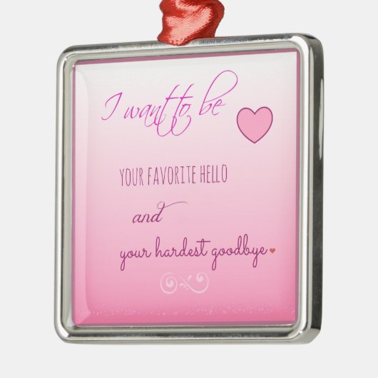 "Lieblings-Hallo" Ausdruck der Liebe Ornament Aus Metall (Links)