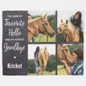 Lieblings-Hallo Hardest Goodbye 4 Foto Memorial Fleecedecke (Vorderseite (Horizontal))