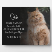 Lieblings-Hallo Hardest Goodbye Cat Memorial Fotoplatte (Vorderseite)