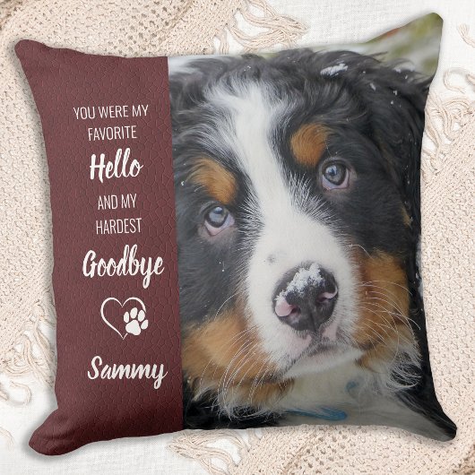 Lieblings-Hallo Hardest Goodbye Custom Dog Memoria Kissen