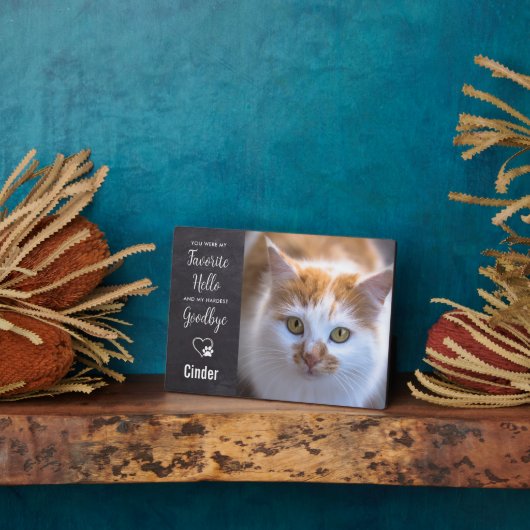 Lieblings-Hallo Hardest Goodbye Custom Pet Memoria Fotoplatte (Seite)