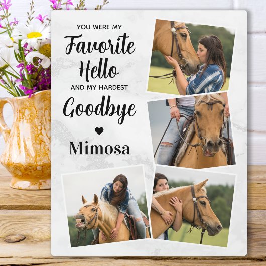 Lieblings-Hallo Hardest Goodbye Custom Pet Memoria Fotoplatte