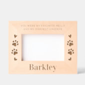 Lieblings-Hallo Hardest Goodbye Custom Pet Memoria Geätzte Rahmen (Vorderseite)
