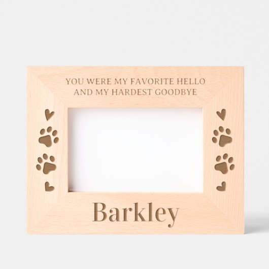 Lieblings-Hallo Hardest Goodbye Custom Pet Memoria Geätzte Rahmen (Vorderseite)