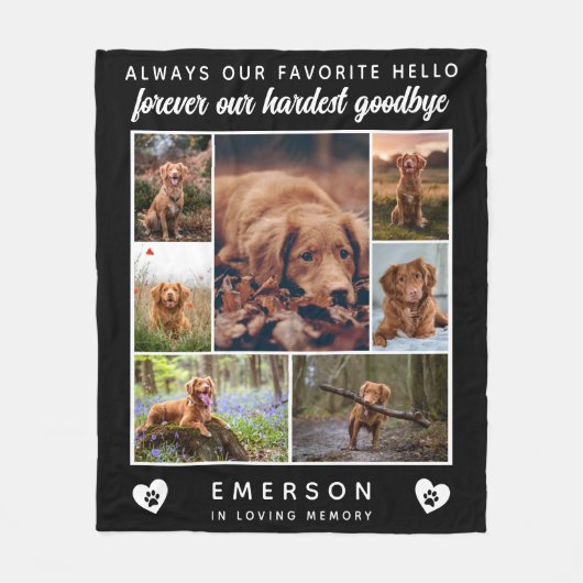 Lieblings-Hallo Hardest Goodbye Dog Foto Collage Fleecedecke (Vorderseite)