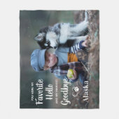 Lieblings-Hallo Hardest Goodbye Dog Pet Memorial Fleecedecke (Vorderseite)