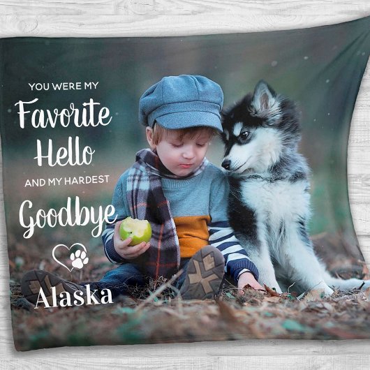 Lieblings-Hallo Hardest Goodbye Dog Pet Memorial Fleecedecke