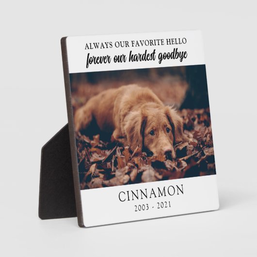 Lieblings-Hallo Hardest Goodbye Foto-Gedenkstätte Fotoplatte (Vorderseite)