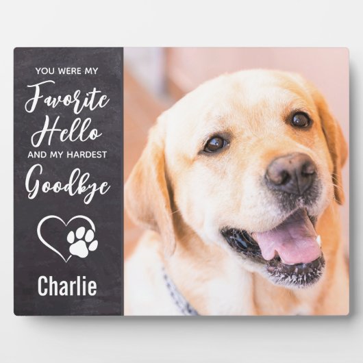 Lieblings-Hallo Hardest Goodbye Foto Memorial Fotoplatte (Vorderseite)