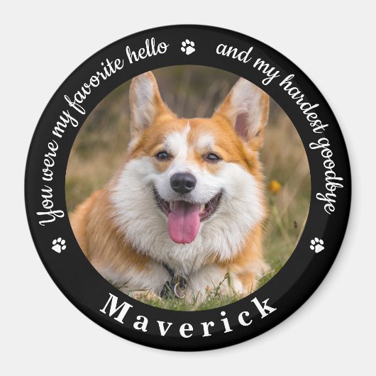 Lieblings-Hallo Hardest Goodbye Foto Memorial Magnet (Vorne)