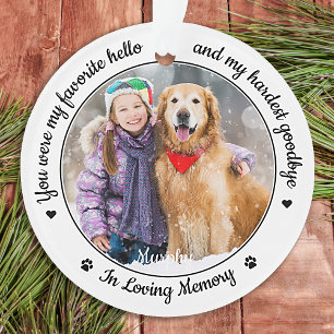 Lieblings-Hallo Hardest Goodbye Foto Memorial Ornament