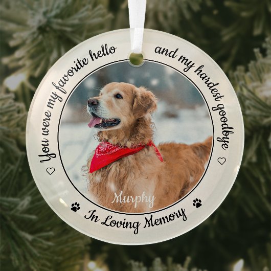 Lieblings-Hallo Hardest Goodbye Foto Memorial Ornament Aus Glas