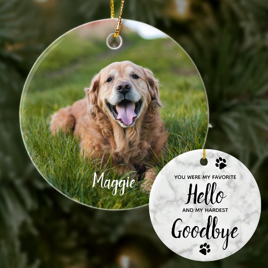 Lieblings-Hallo Hardest Goodbye Pet Foto Memorial Keramik Ornament