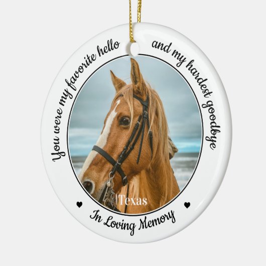 Lieblings-Hallo Hardest Goodbye Pet Horst Memorial Keramik Ornament (Links)