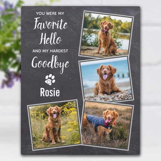 Lieblings-Hallo Hardest Goodbye Pet Hund Memorial Fotoplatte