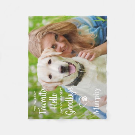 Lieblings-Hallo Hardest Goodbye Pet Memorial Foto Fleecedecke (Vorderseite)