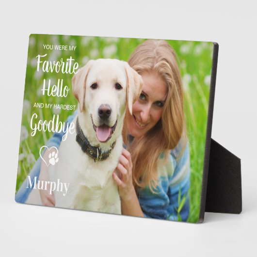 Lieblings-Hallo Hardest Goodbye Pet Memorial Foto Fotoplatte (Seite)