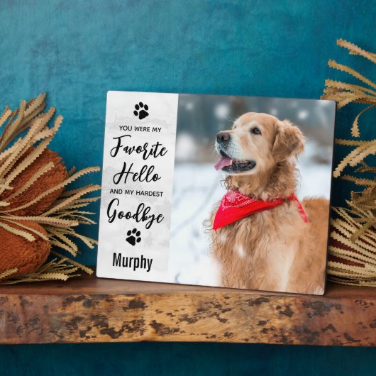 Lieblings-Hallo Hardest Goodbye Pet Memorial Foto Fotoplatte (Seite)