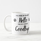 Lieblings-Hallo Hardest Goodbye Pet Memorial Foto Kaffeetasse (Links)
