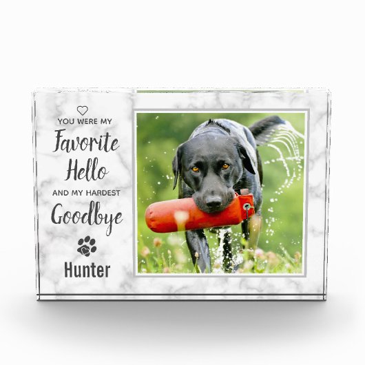 Lieblings-Hallo Hardest Goodbye Pet Memorial Fotoblock (Vorderseite)