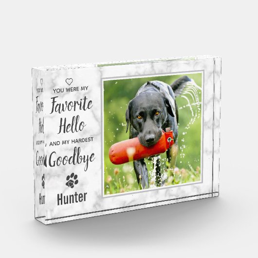 Lieblings-Hallo Hardest Goodbye Pet Memorial Fotoblock (Links)