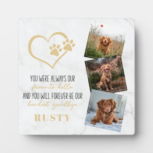 Lieblings-Hallo Hardest Goodbye Pet Memorial Fotoplatte (Vorderseite)